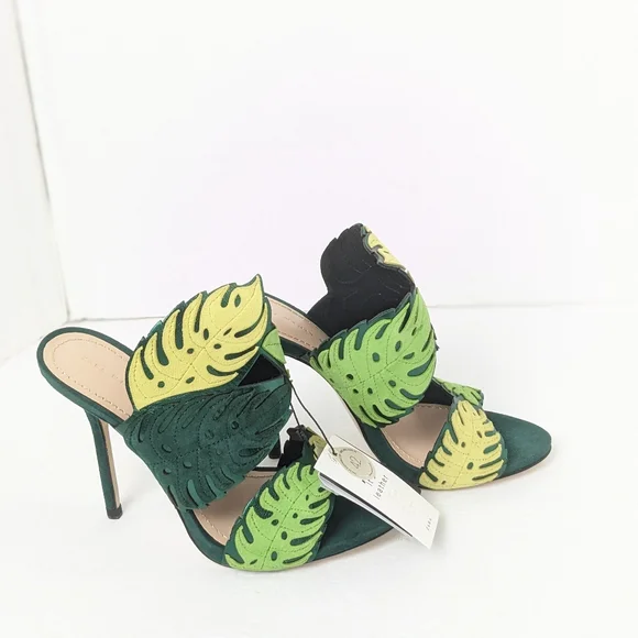 NWT Zara Suede Tropical Heels - Picture 16 of 16